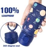 GOPPUS 12 oz Kids Water Bottle - Stainless Steel Insulated Water Bottle, BPA Free, Odorless, Durable and Reusable for School, Sports and Outdoor Activities(Blue Outer Space) - Image 7