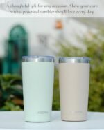 Travel Coffee Tumbler 20oz, Leakproof Travel Coffee Mug with Dual Lids and Straw, Stainless Steel Double Wall Vacuum Insulated Tumbler for Hot/Iced Drinks (Periwinkle, Textured Matte) - Image 8