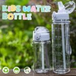 OLDLEY 12oz Kids Motivational Water Bottle, Silicone Straw, Leak-Proof Tritan BPA-Free, Reusable for School Girls & Boys, Clear - Image 6