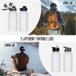 32 oz Insulated Water Bottle Bulk 4 Pack, Stainless Steel Sports Water Bottles with Straw Lid & Wide Mouth Lids, Double Walled Vacuum, Leak Proof, White - Image 4