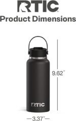 RTIC 32oz Outback Water Bottle, Ceramic Lined, Insulated, Stainless Steel, Double Wall Vacuum-Insulation, Leak-Proof Lid, BPA-Free Water Flask Hiking, Running, Sports, Outdoor, Black - Image 5