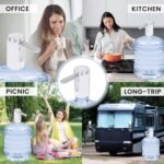 Water Dispenser for 5 Gallon Bottle - Smart LED Display, Rechargeable Water Pump, Long-Lasting, Foldable Water Spout for 5 Gallon Bottle, Portable Water Dispenser for Home & Outdoor (White) - Image 6