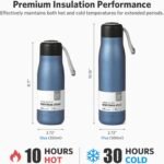 Small Water Bottle 12 oz, Dusgut Insulated Water Bottle,Stainless Steel,Wide Mouth Portable Lid, Air Force Blue - Image 4