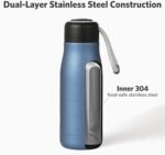 Small Water Bottle 12 oz, Dusgut Insulated Water Bottle,Stainless Steel,Wide Mouth Portable Lid, Air Force Blue - Image 5