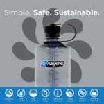 Nalgene Leak Proof Tritan BPA-Free Water Bottle - 32 oz Narrow Mouth - Made in the USA for Outdoor Use & Daily Hydration (Grey) - Image 4