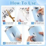 6 Sheets UV DTF Cup Wrap Name Decals for Tumblers Waterproof Custom Vinyl Lettering Alphabet Stickers Personalized Name Decals for 14-40oz Tumbler Cups Water Bottle DIY (Silver) - Image 3