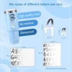 6 Sheets UV DTF Cup Wrap Name Decals for Tumblers Waterproof Custom Vinyl Lettering Alphabet Stickers Personalized Name Decals for 14-40oz Tumbler Cups Water Bottle DIY (Silver) - Image 4