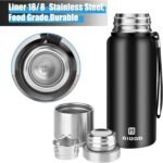 Insulated vacuum Thermo Bottle 500ml/16.9oz with cup Stainless steel coffee bottles for hot and cold drink water flask.(Black,500ml) - Image 4