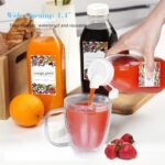 2 Pack Glass Milk Bottle with 2 Dispenser Caps, 100% Airtight Heavy Duty Screw Lid. 32 Oz Reusable Glass Water Jug with 3 Lids! Breast Milk Pitcher, Buttermilk, Nut, Juice, Syrup, Coffee Creamer - Image 5