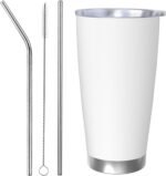 Custom Stainless Steel Tumblers Add Your Text Photo to Create Own Personalized Unique Tumbler, 20oz Travel Coffee Mug Cups with Lid and Straw, Multi Colors, 02005 - Image 3