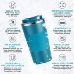 17oz Travel Coffee Cups Insulated Mug Thermal Tumbler to Go with Lid Leak Proof Reusable Stainless Steel Coffee Mug Spill Proof for Hot and Iced Cold Drinks (Blue, 510ml) - Image 4