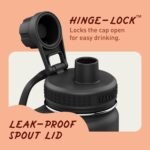 Takeya Actives Water Bottle with Spout Lid - Bottle with Double Stainless Steel Insulation - Dishwasher Safe & BPA-Free - Bottle with Spout Lid & Removable Bumper - 24 oz, Onyx - Image 4