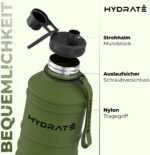 HYDRATE Stainless Steel 74 Oz Water Bottle - Camo - BPA-free Metal Gym Water Bottle - Convenient Nylon Carrying Strap and Leak-Proof Screw Cap - Various Color Options - Image 3