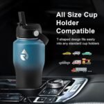 18 oz Insulated Water Bottle with Straw fit in Car Cup Holder, Triple Wall Vacuum Stainless Steel(Cold 48 hrs, Hot 24 hrs), Leakproof & Non-BPA, Hydro Travel Flask with Straw and Spout Lid - Image 3