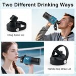 18 oz Insulated Water Bottle with Straw fit in Car Cup Holder, Triple Wall Vacuum Stainless Steel(Cold 48 hrs, Hot 24 hrs), Leakproof & Non-BPA, Hydro Travel Flask with Straw and Spout Lid - Image 5