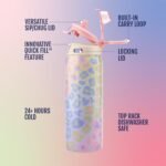 Ello Pop & Fill 18oz Stainless Steel Kids Water Bottle with Quick Fill Lid | Vacuum Insulated BPA Free Bottle with Leak Proof Straw and Chug Lid, Dishwasher Safe, Gift For Kids Teens, Cheetah - Image 5