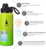 Farsea Insulated Water Bottle With Paracord Handle, Protective Silicone Boot and 2 Lids (Straw Lid & Spout Lid), Stainless Steel Water Bottle Wide Mouth, Double Wall Sweat-Proof BPA-Free, 18 oz - Image 3