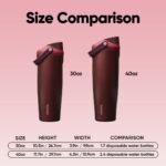 Owala FreeSip Sway Insulated Stainless Steel Water Bottle with Two-Way Spout, Built-In Straw and Bucket Handle, Made for Travel, School, and Sports, 30oz, BPA Free, Leak Proof, Black Cherry - Image 6