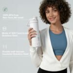 24oz Insulated Water Bottle| Double-Wall Vacuum Stainless Steel, Wide Mouth Design, Leak-Proof Reusable Bottle for Gym, Sports & Daily Hydration - Black - Image 4