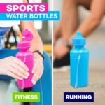 4E's Novelty 22 Pack Water Sports Bottles for Kids Bulk, 18 oz Squeeze Reusable Plastic Neon Colors BPA Free Bike Water Bottles, Party Favor, End of Year Student Gifts from Teacher - Image 5