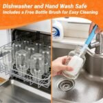 6 oz Small Clear Glass Bottles with Lids, 8 Pack Glass Juice Bottles with Stainless Steel Cap & 1 Funnels for Juicing, Milk,Ginger, Wellness & Drinks Jars Containers, Leak-Proof Travel Bottle - Image 7