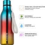 BJPKPK Insulated Water Bottles, 18 oz Stainless Steel Metal Water Bottle with Strap, BPA Free Leak Proof Jugs,Mugs,Flasks, Reusable Thermal Flasks for Sports & Travel, Caribbean Sunrise - Image 3