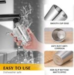 8Pcs Stainless Steel Insulateds Cup Set - Double Wall Vacuum Metal Tumbler, Unbreakable Stainless Steel Cups for Kids, Reusable Drinking Cups for Home, Office, Camping, BBQ, Party - 10 oz, Silver - Image 5