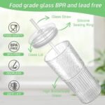Glass Cups with Lids and Glass Straws, High Borosilicate 20OZ Tumblers (2Pcs) for Coffee, Tea, Juice, Smoothies, Hot/Cold Drinks at Home, Office - Image 4