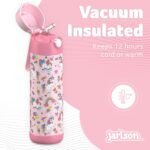 Jarlson® Kids Water Bottle CHARLI [18OZ] - Stainless Steel Thermo Bottle with Straw - Insulated, Spill Proof Waterbottle for School & Sports - Thermo Tumbler for Boys & Girls (Unicorn) - Image 3