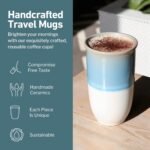 NOVA CERAMICS Travel Coffee Tumbler – Travel Mug - On the Go Coffee Mug – Microwave & Dishwasher Safe Green CoffeeTumbler - Gifts For Women Men Him Her – 16oz – Lagoon - Image 3