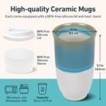 NOVA CERAMICS Travel Coffee Tumbler – Travel Mug - On the Go Coffee Mug – Microwave & Dishwasher Safe Green CoffeeTumbler - Gifts For Women Men Him Her – 16oz – Lagoon - Image 4