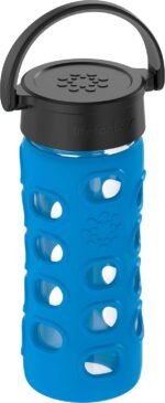 Lifefactory 12-Ounce BPA-Free Glass Water Bottle with Classic Cap and Protective Silicone Sleeve, Cobalt Blue - Image 3