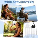 16 Pack Plastic Water Bottles Bulk with Handle Strap, 17oz Sports Water Bottles Reusable Drinking Cups Lightweight Leakproof Flip Top Bottle for Adults Gym Fitness Sports (White & Black) - Image 6