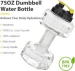2.2L / 75Oz Dumbbell Shape Water Bottle, PETG Eco-friendly Sports Fitness Exercise Water Jug for Gym, Yoga, Running, Outdoors, Cycling, and Camping - Image 5