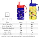 IRON °FLASK Kids Water Bottle - Straw Lid, 20 Name Stickers, Vacuum Insulated Stainless Steel, Double Walled Tumbler Travel Cup, Mug - Lama Rainbows, 10 Oz - Image 3