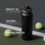 ZULU Powerfill Pro 40oz Stainless Steel Water Bottle with Quick Fill Lid, Triple Walled Vacuum Insulated Metal, Leak Proof Locking Lid, Sip and Chug, Reusable BPA Free, Black - Image 3