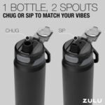 ZULU Powerfill Pro 40oz Stainless Steel Water Bottle with Quick Fill Lid, Triple Walled Vacuum Insulated Metal, Leak Proof Locking Lid, Sip and Chug, Reusable BPA Free, Black - Image 8