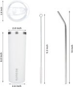 BJPKPK 20 oz Skinny Tumbler with Lid 2 Pack Slim Insulated Travel Coffee Cup Stainless Steel Thermal Mug,Black,White - Image 4