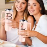 Monogrammed 40oz Tumbler with Handle for Women, Personalized Birthday Gifts for Women,Initial Cups for Woman Floral Letter L,Customized Gifts for Female Lady Gift for Mothers Day Christmas - Image 5