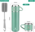 Stainless Steel Thermo 500ml/16.9oz Vacuum Insulated Bottle with Cup for Coffee Hot drink and Cold drink water flask.(Green,Set) - Image 3