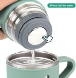 Stainless Steel Thermo 500ml/16.9oz Vacuum Insulated Bottle with Cup for Coffee Hot drink and Cold drink water flask.(Green,Set) - Image 5