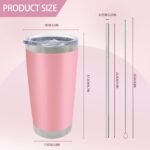 YOUKE OLA 16 Pack Insulated Coffee Tumbler - 20oz Stainless Steel Double Wall Vacuum Travel Tumbler Cup with Lid and Straw for Cold & Hot Drinks (Mixed Colors) - Image 3