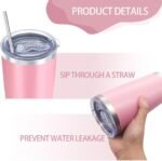 YOUKE OLA 16 Pack Insulated Coffee Tumbler - 20oz Stainless Steel Double Wall Vacuum Travel Tumbler Cup with Lid and Straw for Cold & Hot Drinks (Mixed Colors) - Image 4