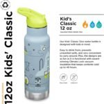 Klean Kanteen 12 oz Classic Kid's Insulated Water Bottle with Flip Seal Sport Cap - 100% Leakproof Cap - BPA-Free - Stainless Steel Material - Launch Plan - Image 3