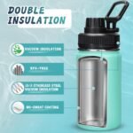 12oz Water Bottle Stainless Steel Metal Vacuum Insulated No Sweat, Sports Leakproof BPA free Lightweight Hot Cold Retention - Image 4