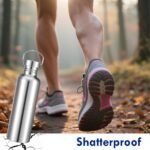4 Pack 35oz 304 Stainless Steel Water Bottles with Handle, Reusable Uninsulated Single Walled Sports Camping Water Bottle for Cyclists, Runners, Hikers, Beach Goers, Picnics(Silver) - Image 3