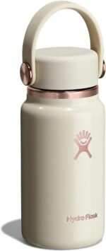 Hydro Flask Micro Bottle - Leak Proof Purse or Pocket Flask - Insulated Mini Water Bottle 6.7 Oz Linen Rose Gold - Image 3