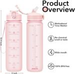 Hyeta 32oz Water Bottles with Straw - Stay Motivated and Hydrated with Convenient Times to Drink Markings, Durable, Leak-proof - Image 3