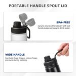 Personalized 12 Oz Water Bottle with Name Picture Text Logo Custom Stainless Steel Cups with Lid Customize Insulated Sports Bottles Gifts Double Sided Printed, BlackA - Image 6