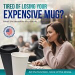 Rolling Sands USA Made 16 oz Reusable Coffee Cups with Lids 2 Pk, To Go Travel Cups, Hot or Cold Drinks, Dishwasher and Microwave Safe, Black - Image 3